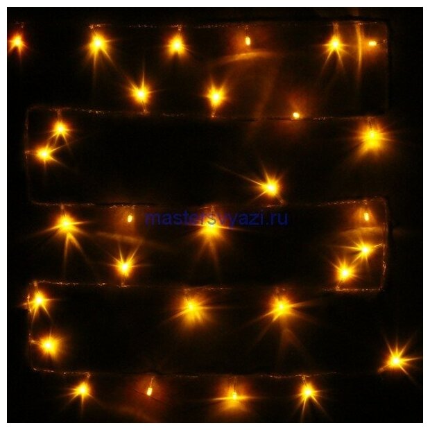 фото Светодиодная Гирлянда 5,5м 50 ламп LED прозрач. пров. Жёлтый,8 режимов