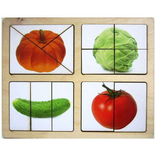 Картинки разрезные Smile Decor Овощи-1 пазлы для малышей smile decor разрезные картинки фрукты 1