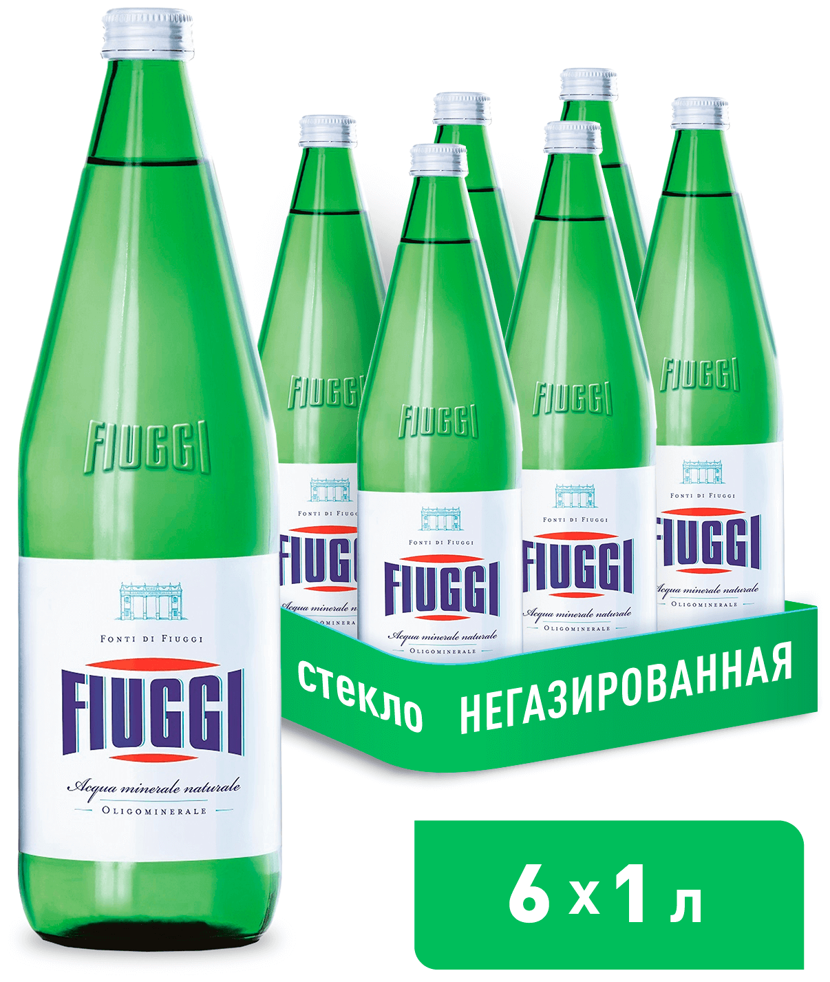 Вода минеральная Fiuggi негазированная, стекло, 6 шт. по 1 л - фотография № 1