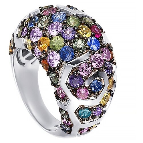 кольца джей ви серебряное кольцо с сапфиром Кольцо JV, серебро, 925 проба, сапфир, размер 16.5