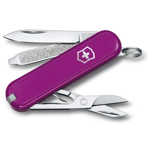 Нож-брелок VICTORINOX 0.6223.52G Classic SD Colors Tasty Grape, 58 мм, 7 функций, фиолетовый