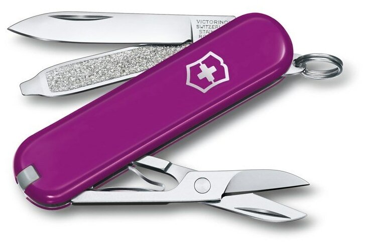 Нож-брелок VICTORINOX Classic SD Colors "Tasty Grape", 58 мм, 7 функций, фиолетовый