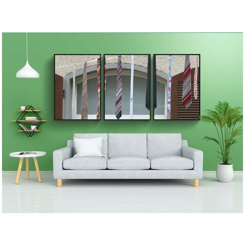 фото Набор модулных постеров для интерьера "жир четверг, карнавал, галстуки" 60x90 см. в тубусе, без рамки lotsprints