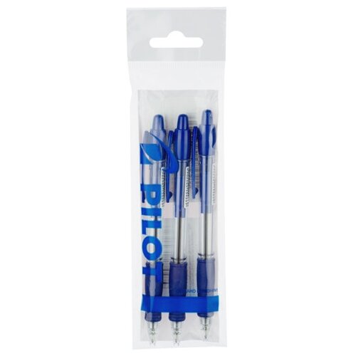 PILOT Набор шариковых ручек Super Grip BPGP-10R-F, 0.7 мм, 1368404, cиний цвет чернил, 3 шт.