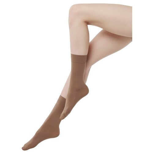 фото Женские носки palama средние, капроновые, 40 den, размер 23-25, бежевый