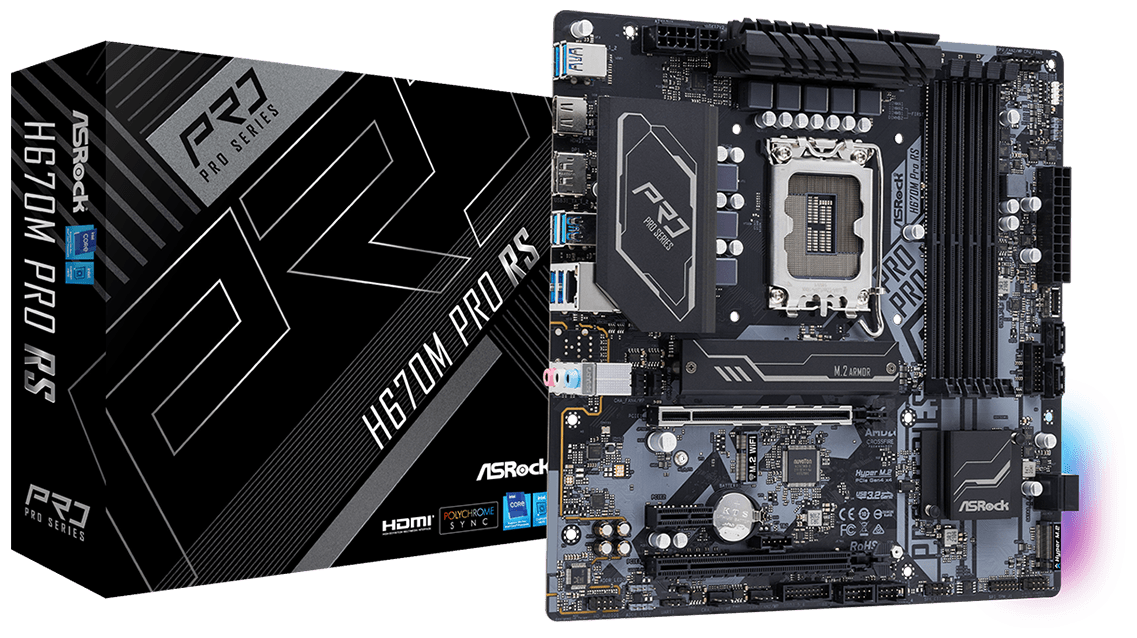 Материнская плата Asrock H670M PRO RS, Soc-1700, mATX - фото №5