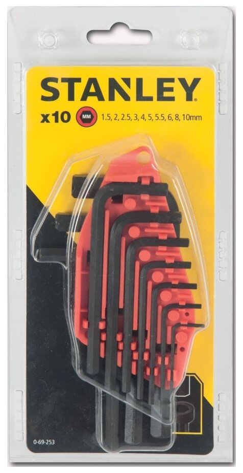 Набор шестигранных ключей угловых, 10 шт. Stanley - фото №3