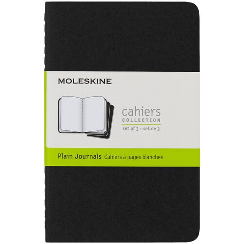 Блокнот Moleskine CAHIER JOURNAL QP313 Pocket 90x140мм обложка картон 64стр. нелинованный черный 3шт