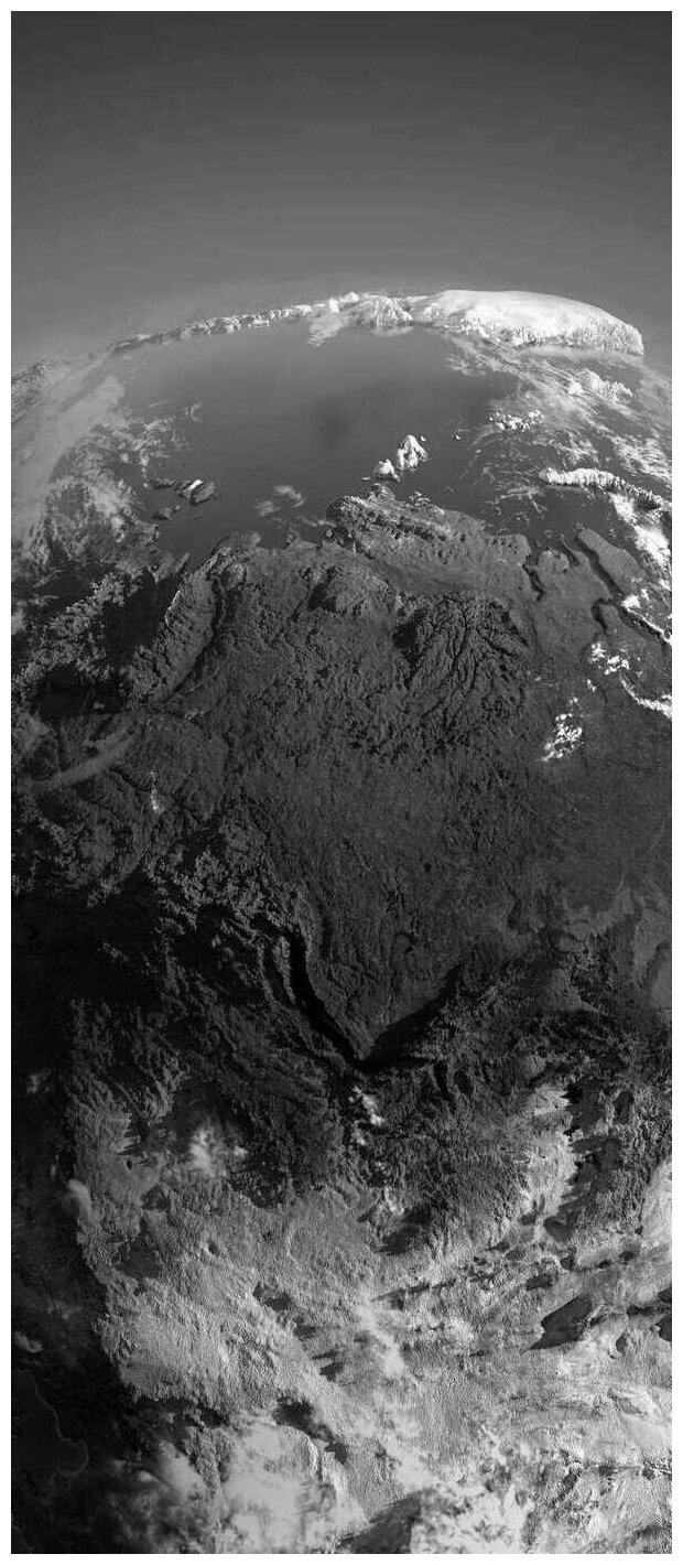 Самоклеящиеся фотообои "Планета Земля", размер: 90x210 см, эффект: черно-белый, отраженный