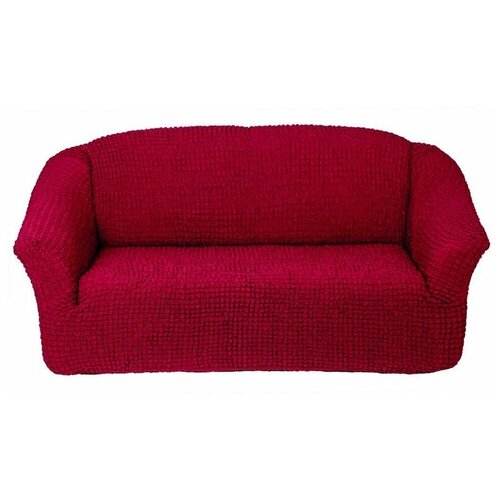 фото Чехол на 3-х местный диван без оборки, цвет бордовый karbeltex