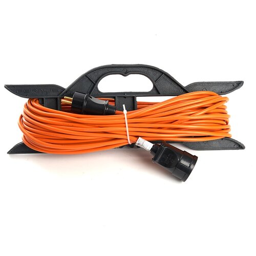 Удлинитель-шнур STEKKER на рамке 1 гнездо 3*1,5 оранжевый 30м HM05-01-30 (US1), 39633