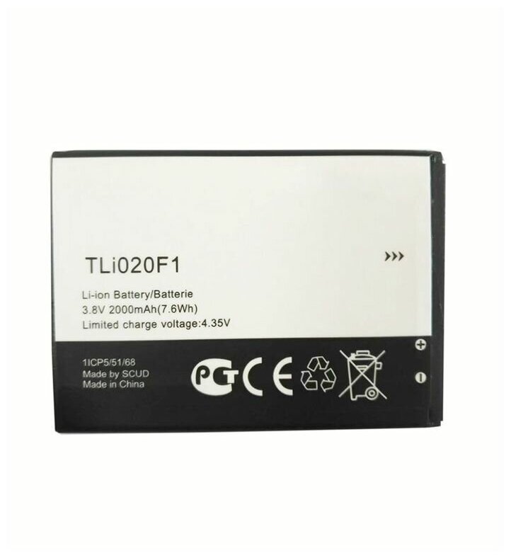 Аккумулятор TLi020F1/TLi020F для Alcatel OT-5045D/OT-4045D/OT-5010D/OT-5042X/OT-6036Y/OT-7041D/OT-5044D