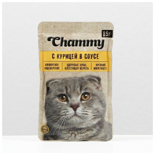 Влажный корм для кошек Chammy с курицей 10 шт *85 гр