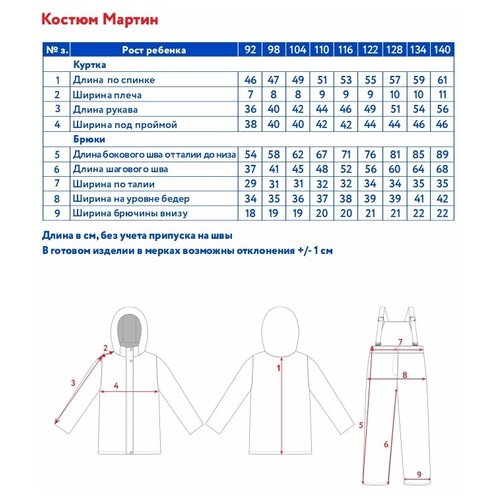 AOSS22SU1T110 Костюм (куртка + брюки) утепленный д/мал. 