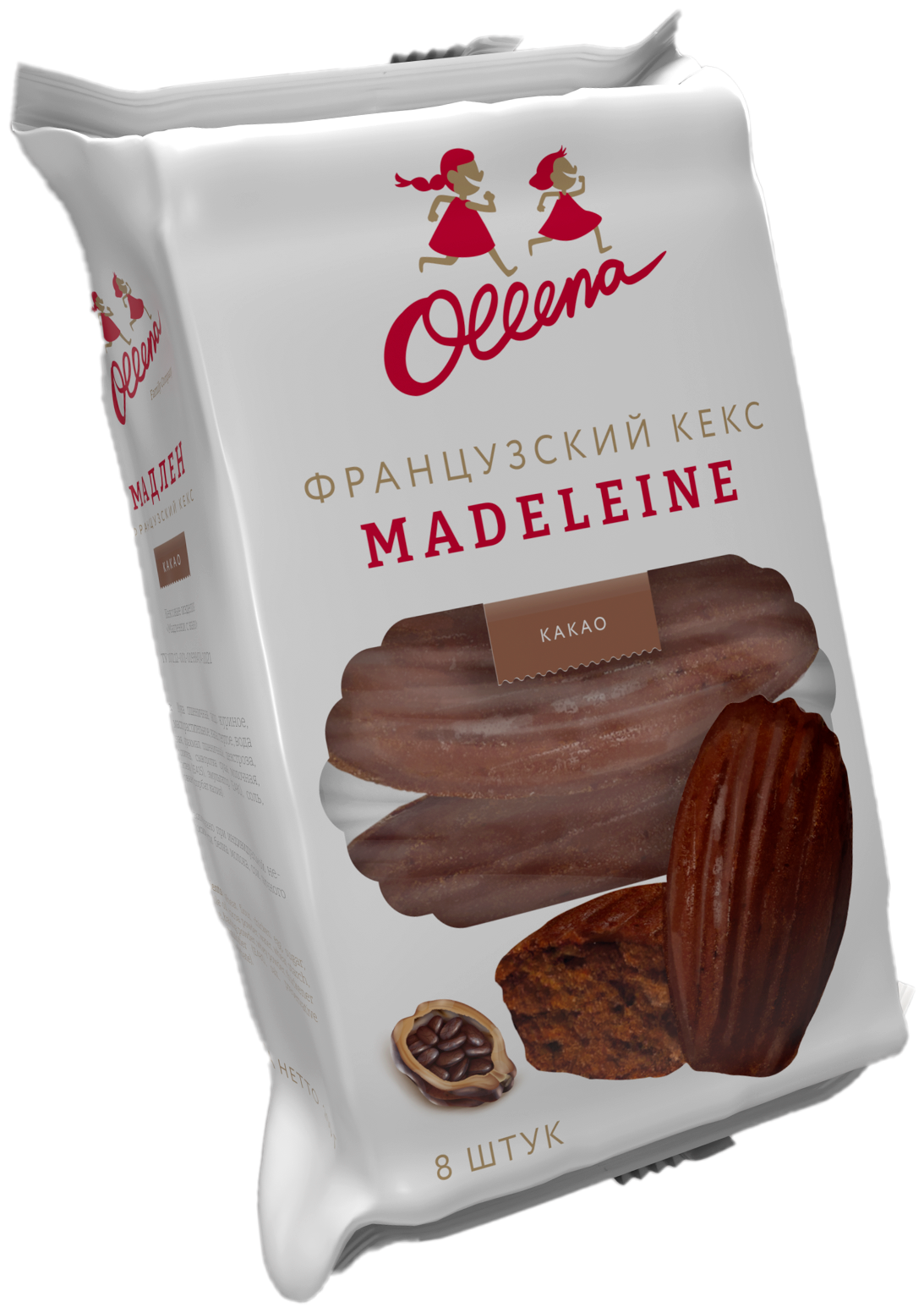 Кекс Ollena Madeleines с какао 8 шт/200 г - фотография № 1