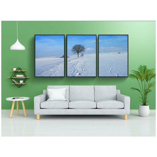 фото Набор модулных постеров для интерьера "снег, зима, ледяной" 60x90 см. в тубусе, без рамки lotsprints