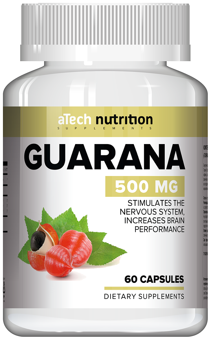 Экстракт гуараны Guarana природный энергетик в капсулах aTech nutrition