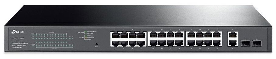 Коммутатор TP-Link JetStream TL-SG1428PE 26x1Гбит/с 2SFP 24PoE+ 250W управляемый