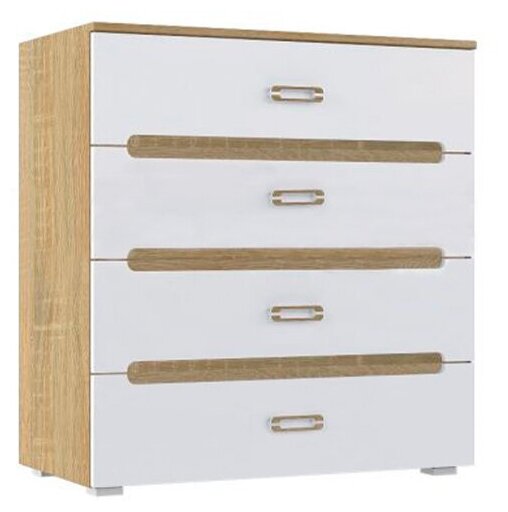 фото Комод Миф Ким белый глянец / cонома 85х44.6х91 см