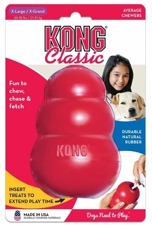 KONG Classic игрушка для собак "конг" M средняя 8х6 см