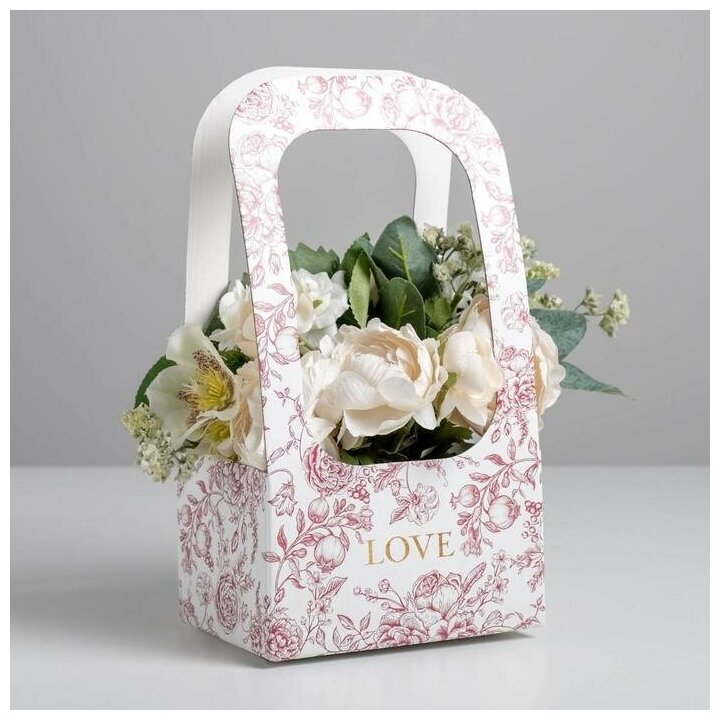 Коробка-переноска для цветов «Цветы», 17 × 12 × 32 см — купить в  интернет-магазине по низкой цене на Яндекс Маркете