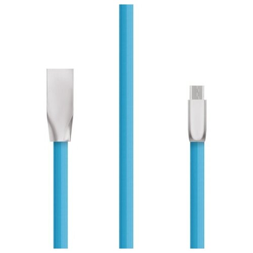 Кабель KUBIC C03M Blue, USB - micro USB, плоский, ПВХ, 1м, голубой