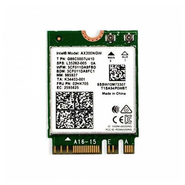 Адаптер WiFi 6 Intel AX200NGW (M.2 N AC AX 2.4 Gbps 2.4/5Ghz)