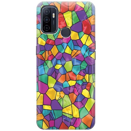 фото Ультратонкий силиконовый чехол-накладка для oppo a53 (2020) / a32 с принтом "яркая мозаика" gosso