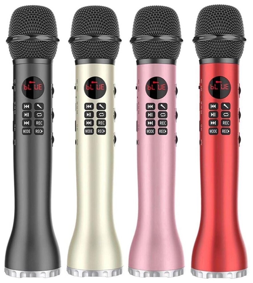 Беспроводной караоке-микрофон L-598 9W красный