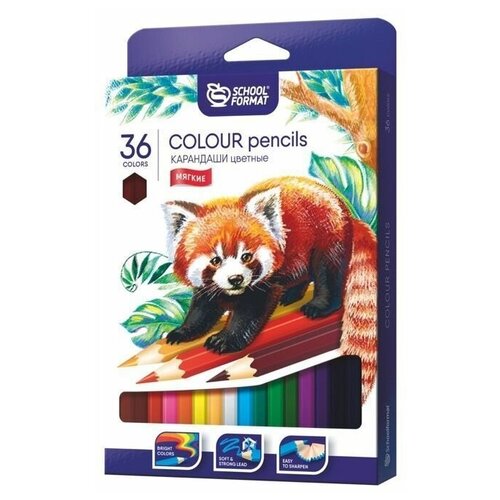 Карандаши цветные Animals, шестигранные, 36 цветов