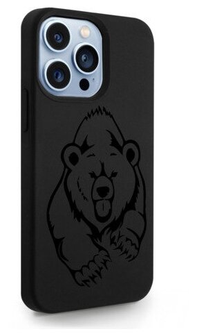 Черный силиконовый чехол MustHaveCase для iPhone 13 Pro Медведь для Айфон 13 Про