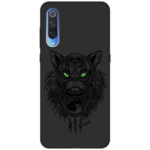 Ультратонкая защитная накладка Soft Touch для Xiaomi Mi 9 с принтом Shaman Cat черная ультратонкая защитная накладка soft touch для xiaomi redmi 9a с принтом shaman cat черная