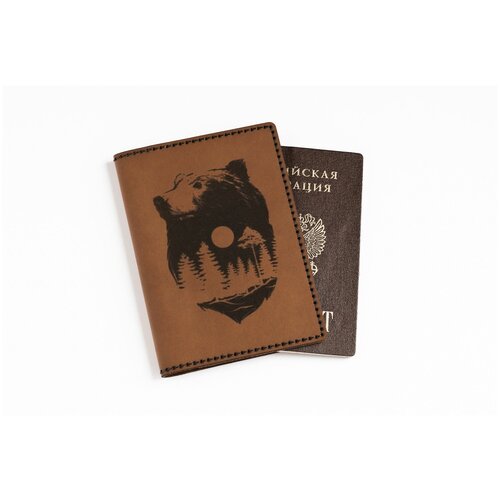 Обложка на паспорт с принтом Медведь