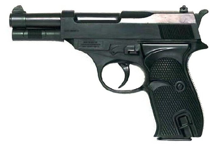 Eaglematic Police Пистолет полицейского 17,5 см на 13-ти зарядных пистонах пластик Edison 0218/86