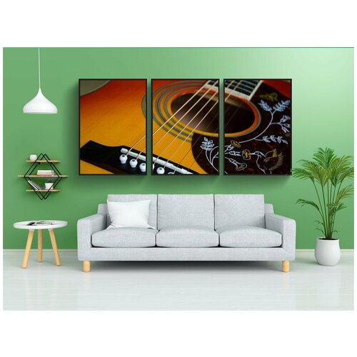 фото Набор модулных постеров для интерьера "гитара, музыка, музыкальный инструмент" 60x90 см. в тубусе, без рамки lotsprints
