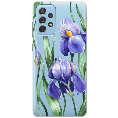 фото Ультратонкий силиконовый чехол-накладка transparent для samsung galaxy a72 с 3d принтом "amazing irises" gosso