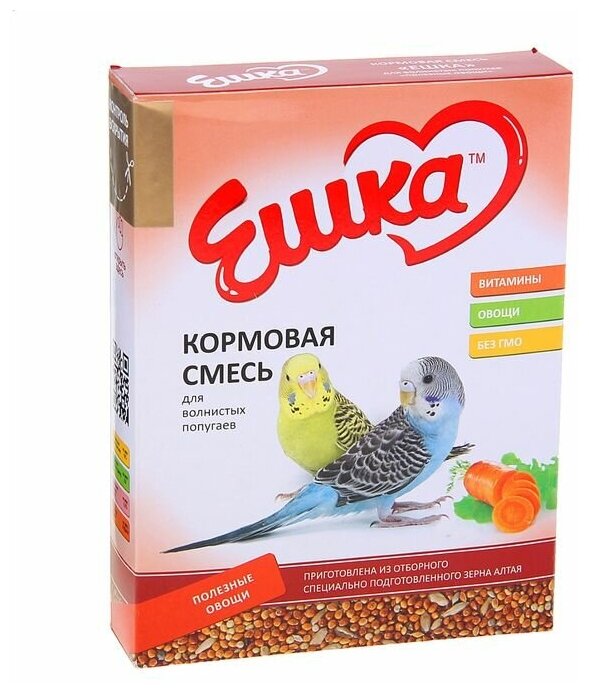 Корм «Ешка» для волнистых попугаев, с полезными овощами, 500 г 1273729