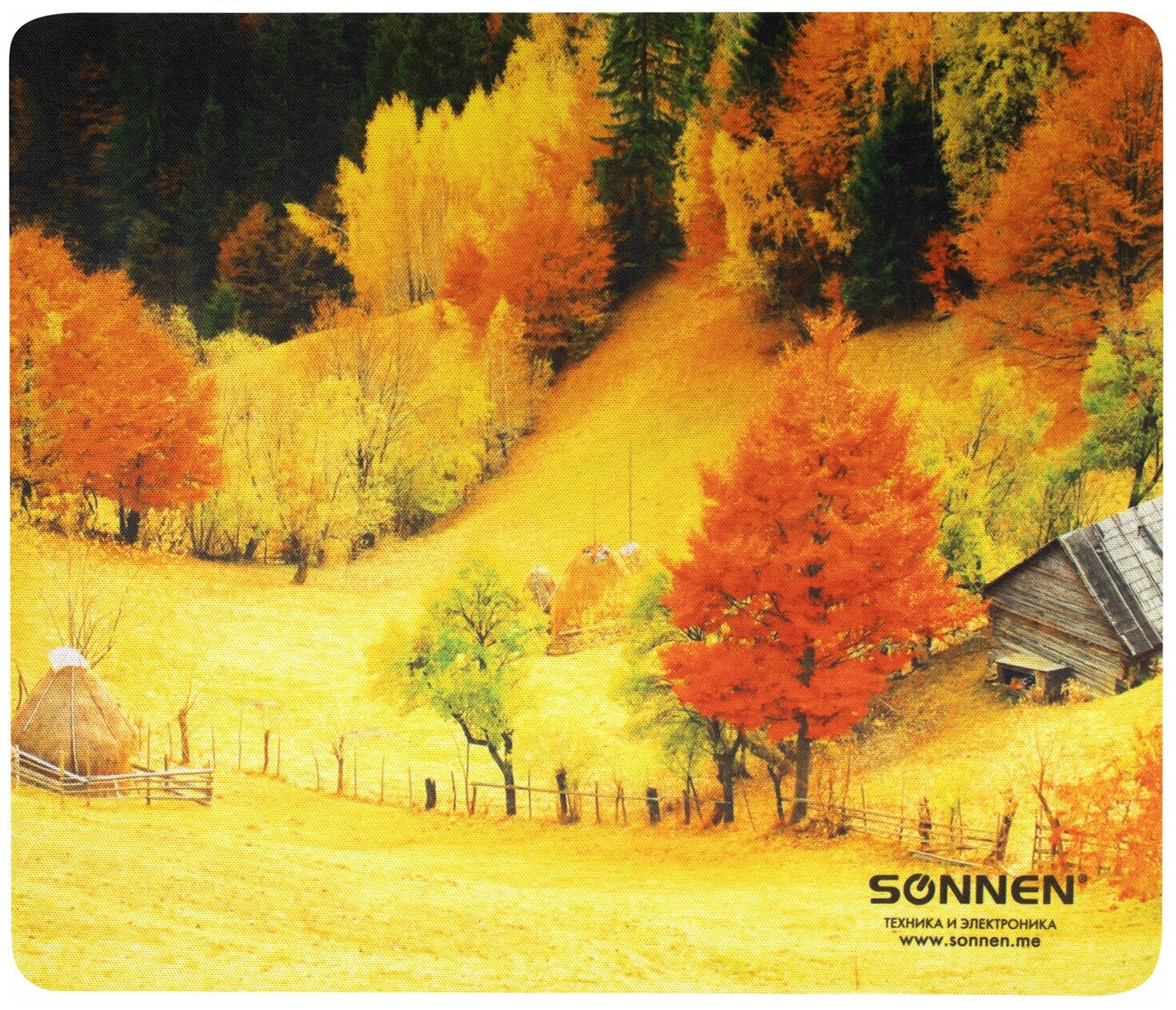 Коврик для мыши SONNEN «FALL», резина + ткань, 260×220×3 мм, 513297