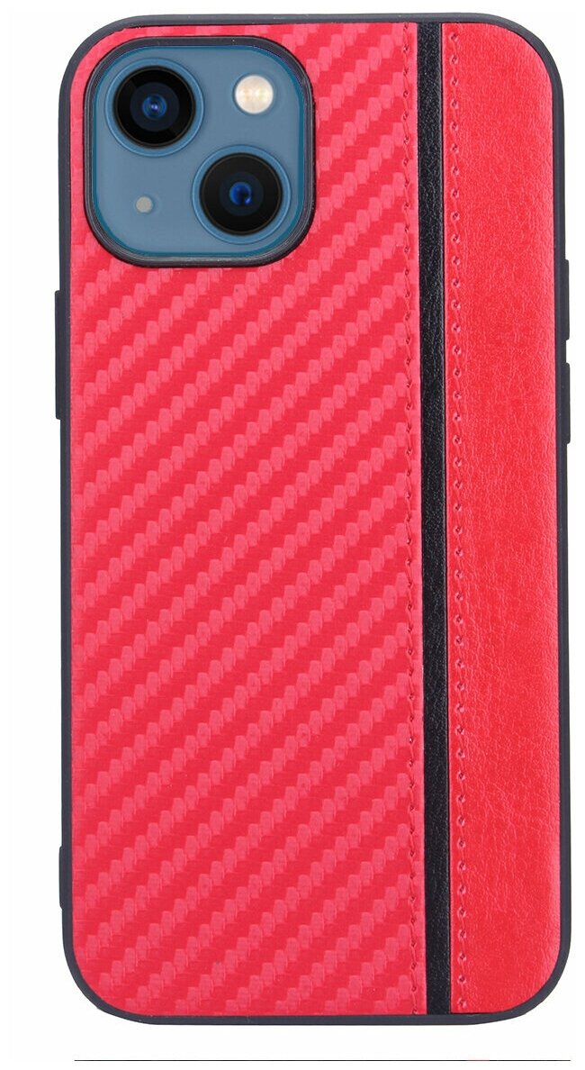 Чехол накладка для Apple iPhone 13 mini, G-Case Carbon, красная