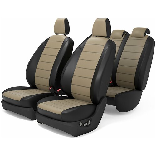 Чехлы на сиденья для Ниссан Тиида 2 (Nissan Tiida 2 C13) Экокожа / AutoKot / PTiidac13Hb1518