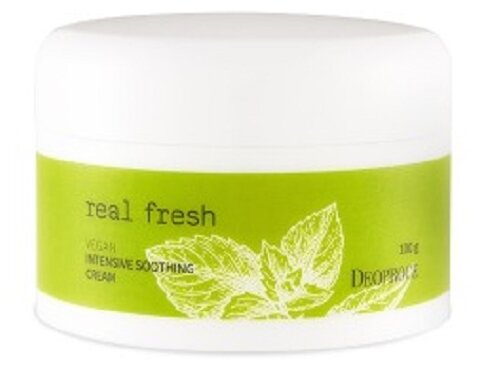 Deoproce Real Fresh Vegan Intensive Soothing Cream Интенсивно успокаивающий крем для лица, 100 мл