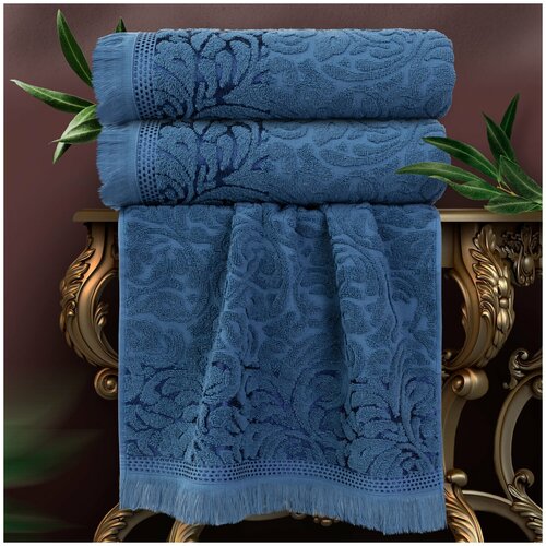Мадмуазель Бато Лавуар Набор из 2 полотенец Kamelia цвет: синий (70х130 см - 2 шт)
