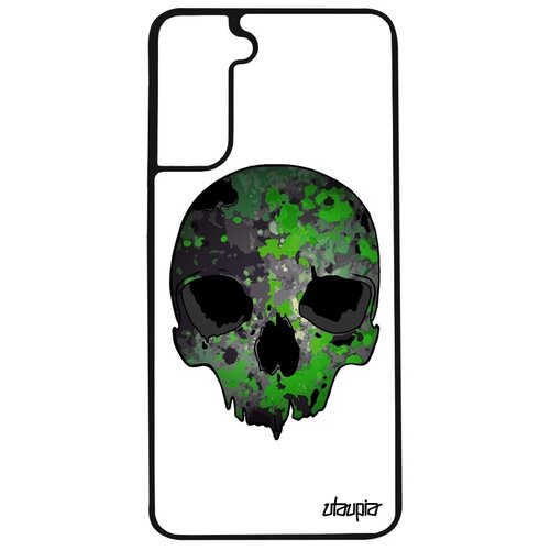 фото Противоударный чехол на смартфон // samsung galaxy s21 // "череп" хэллоуин death, utaupia, белый