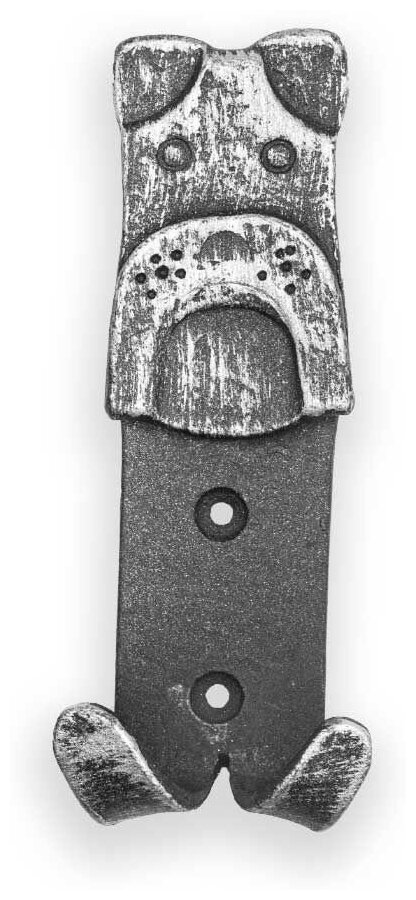 Крючок кованый "Барбос" большой 15 см., 2 лапы (серебряный)/ крючок настенный металлический/ крючок для одежды настенные/крючок для ключей и сумок/ - фотография № 2
