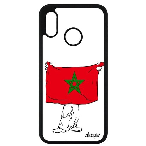 фото Противоударный чехол для телефона // huawei p20 lite // "флаг марокко с руками" стиль государственный, utaupia, белый