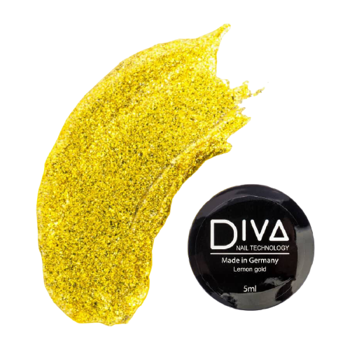 Слюда Diva lemon gold 5ml гель лак mollon pro hss diva 8 мл оттенок 220 sensuality