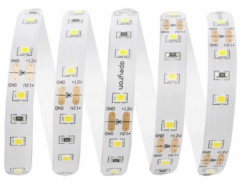 00-52 Лента светодиодная (холодный белый) 12В 14.4Вт/м smd2835 120д/м IP20