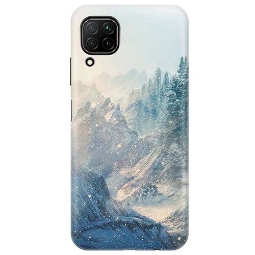 фото Ультратонкий силиконовый чехол-накладка для huawei p40 lite с принтом "снежные горы и лес" gosso