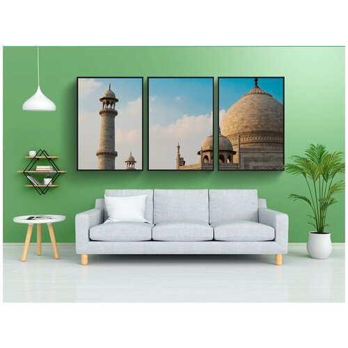 фото Набор модулных постеров для интерьера "таджмахал, купол, индийский" 60x90 см. в тубусе, без рамки lotsprints