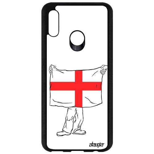 фото Красивый чехол для телефона // honor 10 lite // "флаг англии с руками" дизайн страна, utaupia, белый